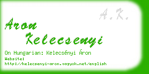aron kelecsenyi business card