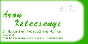 aron kelecsenyi business card